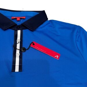 Redvanly Men's Short Sleeve Polo Top Shirt Blue Size XL NWT Golf